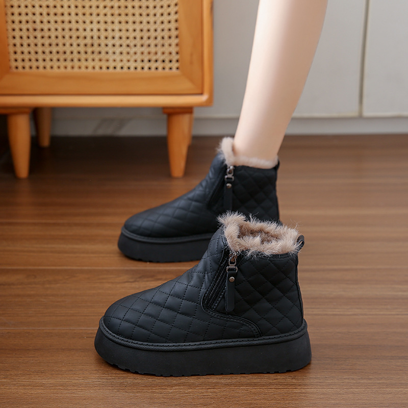 Velvet high snow boots for women winter new student version warm casual cotton shoes