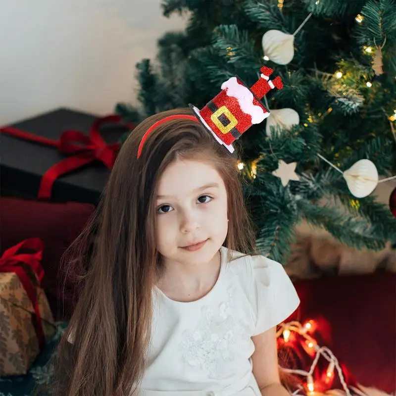 Christmas Headbands For Kids Elastic Red Green Silver Christmas Headgear Comfortable Classic Christmas Decorations For KidX241021