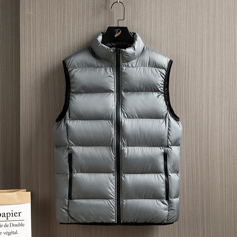 autumn spring thick youth Korean fashion down cotton mens warm plus size vest jacket cool shoulder vest 241023