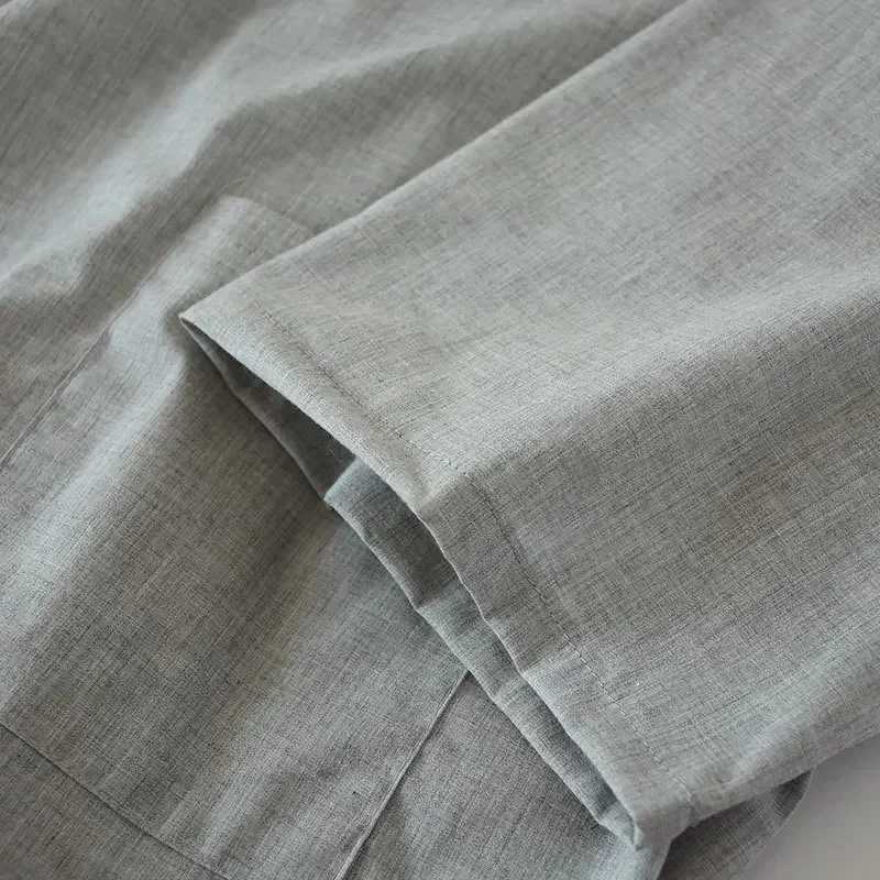 New 2024 Mens Casual Cotton Thread Sleepwear Solid Soft Spwear Mens Bathrobe Japanese Kimono Cotton Sleepwear Mens Sleepwear W241023