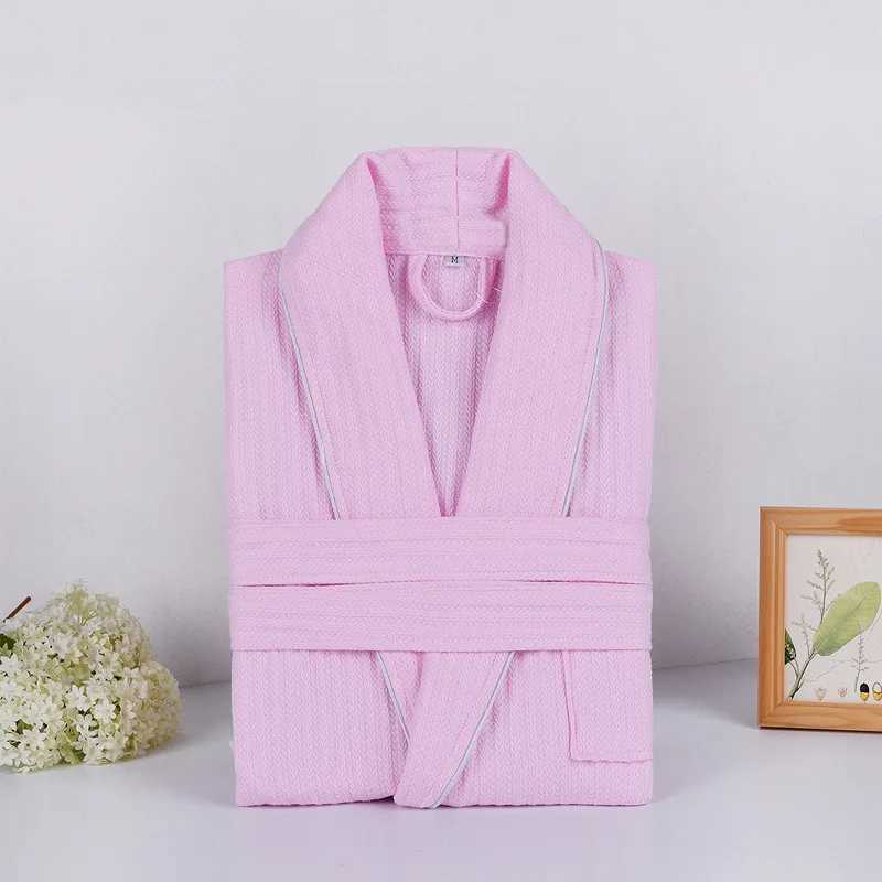 Mens Wfle Bathrobe long design kimono couple night town plus size robe Sp robe 100% cotton summer W241023