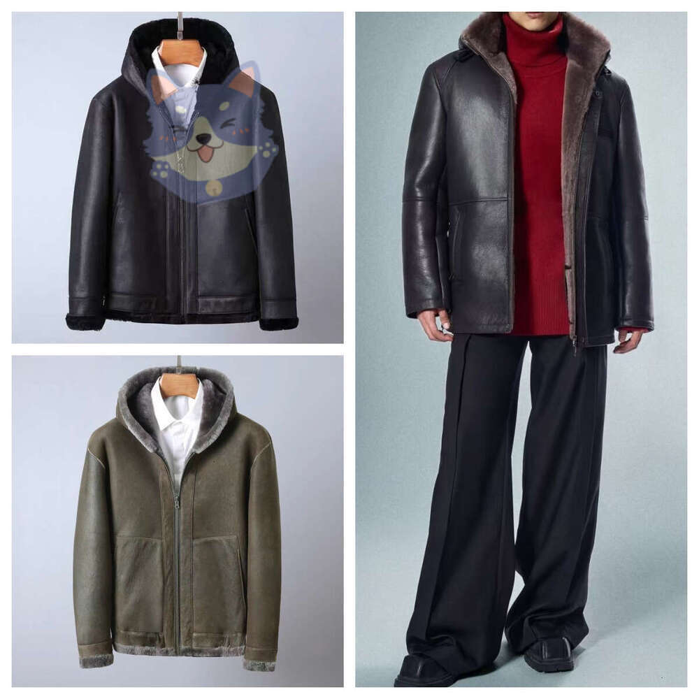 designer Merino wool Mens Jackets men's leather jacket Plush Faux Leather classic men Womens letter Coat Outerwear jacket for Couples hooded Wind