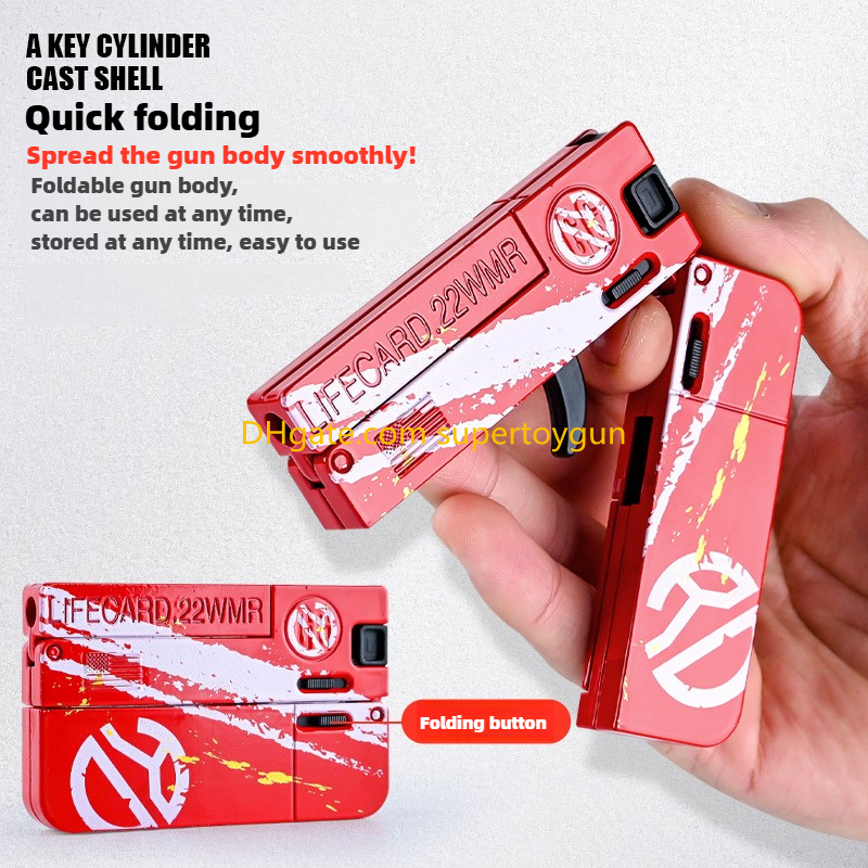 LifeCard Folding Pistol Handgun Toy Card Gun With Soft Bullets Alloy Shooting Model For Adults Boys Chi