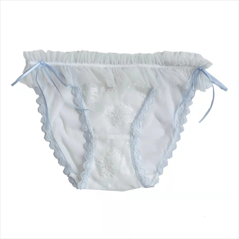 2025 New designer lace fashion up thong mesh lace underwear women s underwear low waist sweet student Kawaii Lolita transparent underwear sexy