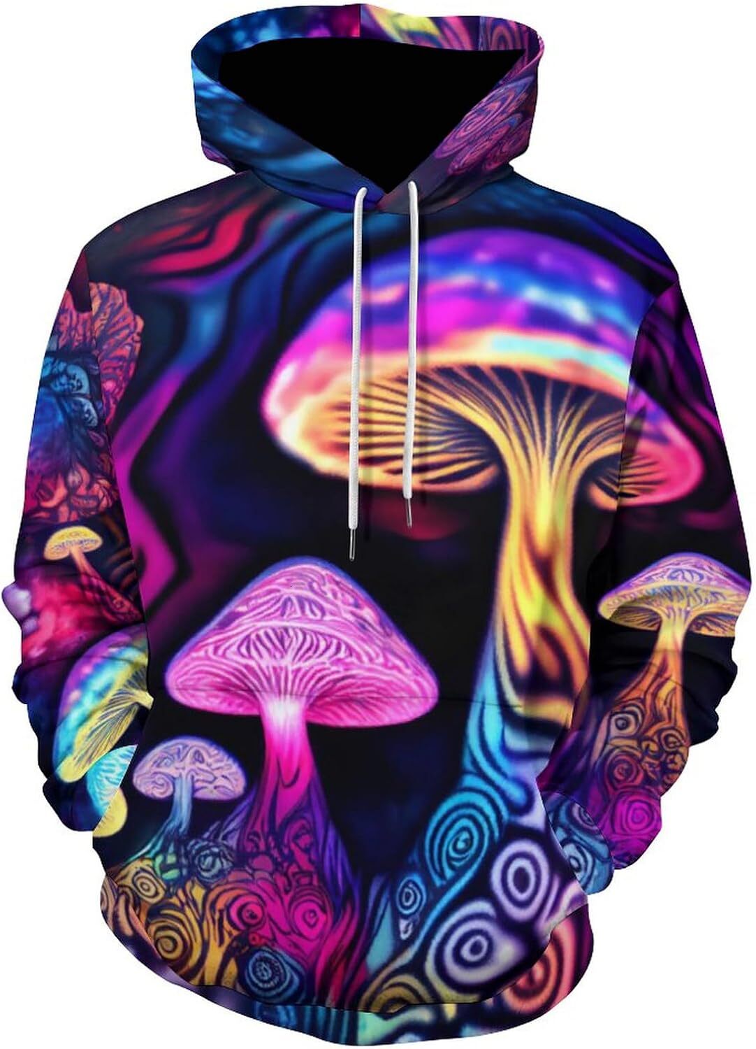 Hoodie for Mens Womens Mens Vintage Mushroom Pattern Hoodie Novelty Fantasy Hippie Cool Hoodies Graphic Hoodies sweatshirt Trendy Warmth