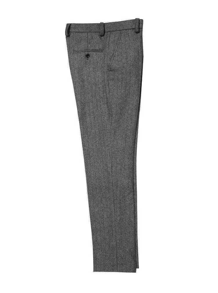 Mens Grey Bone Mens Trouser Retro Autumn Wool Coarse Floral Pants Mens Clothing Size Up Mens TrouserXJ250412
