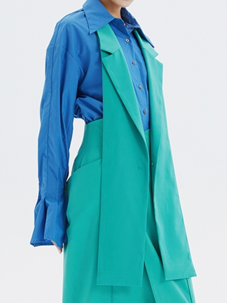 Dear Fashion Women's Detachable Collar Double Chest Loose Deconstructed Suit Jacket 2024 Autumn New Collection 17A5353