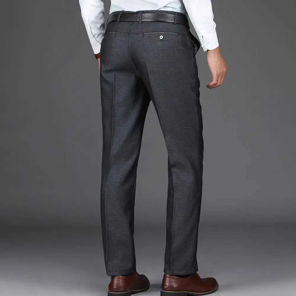 Chic Wedding Suit Pants Straight Match Shirt Pocket Business Groom Suit PantsX241023