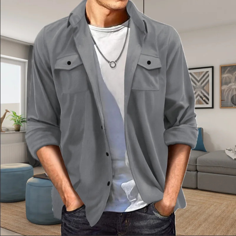 fashionable suede coat mens spring and autumn explosive casual loose and comfortable jacket top 241023