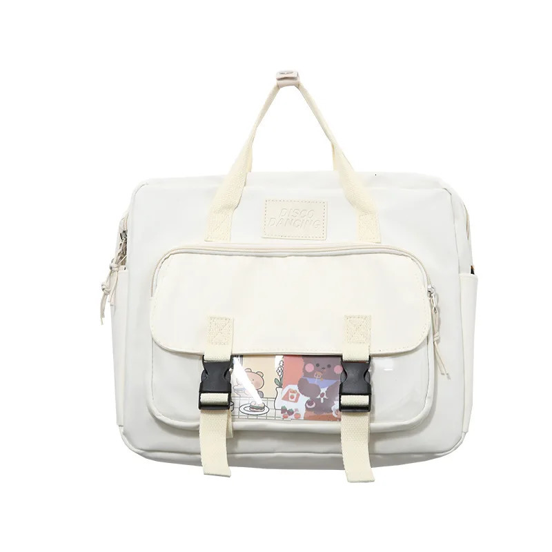 Japanese style Kawaii backpack girl transparent pocket handbag Itabag cross body bag college student backpack school backpack 241023