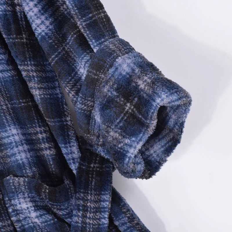 Mens sleepwear autumn long Sve thin coral velvet robe flat bottomed bathroom casual night light W241023