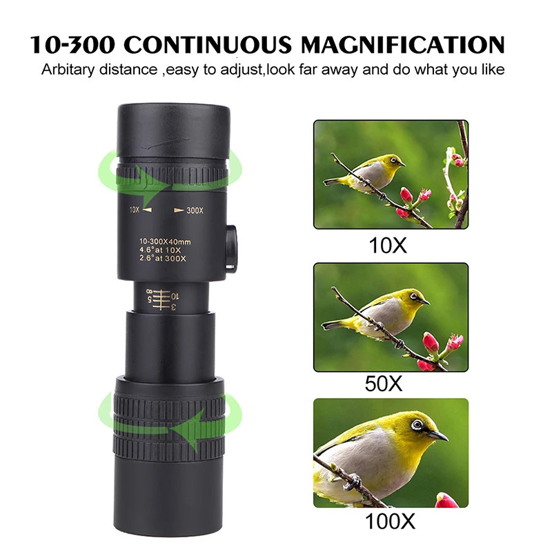 Outdoor 300X40 Zoom Len Spin Monoculars Professional Long Range Telescope Mobile Phone Po Binoculars 241022