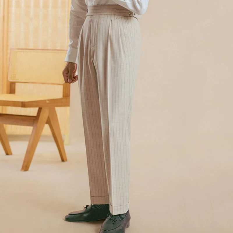 British Style Stripe Office Trousers Men Pant Trend Brand Fashion Casual Pant Pantalon De Vestir Hombre Trousers Pant For ManX241023