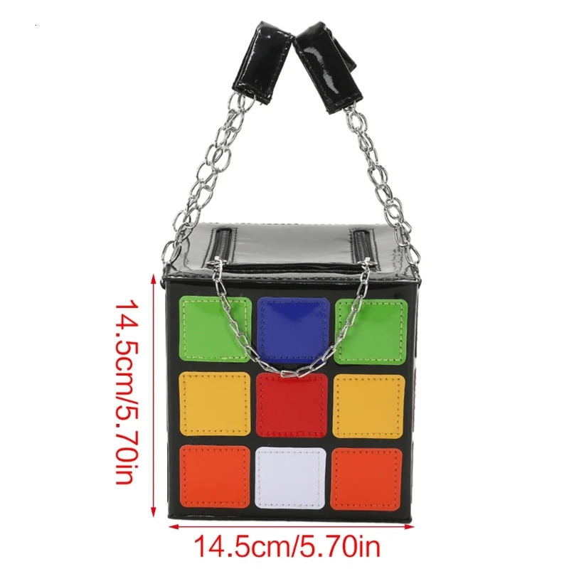 Womens cubic handbag square box clutch bag colorful wallet 241023