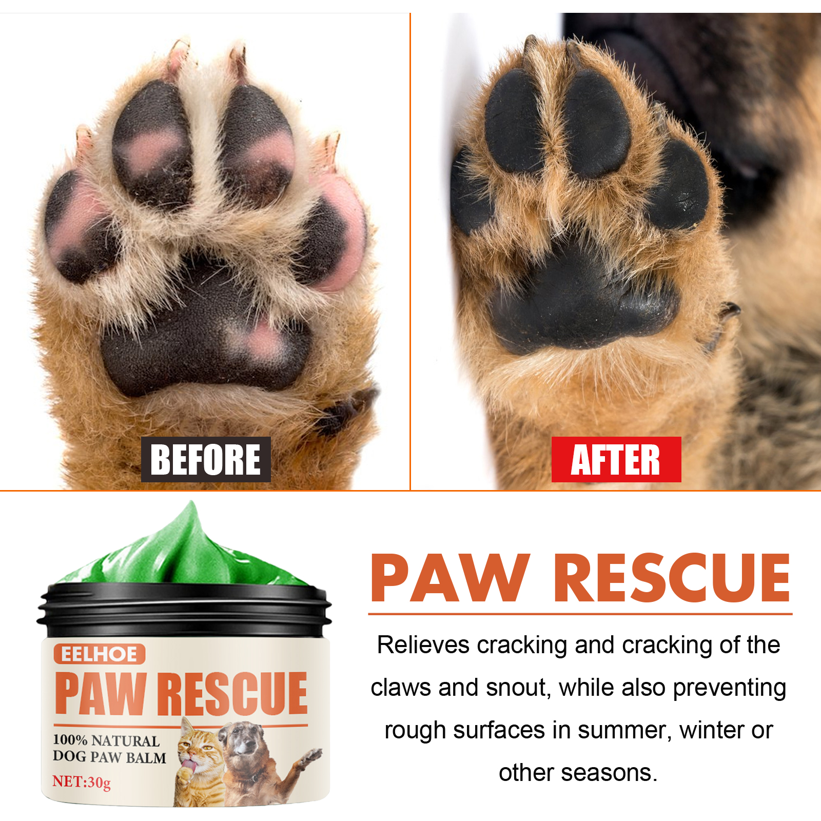 US stock EELHOE Pet Claw Cream, Cat and Dog Foot Mat, Protective Oil, Soothing, Moisturizing, Moisturizing, and Nourishing Foot Care for Dry and Crack