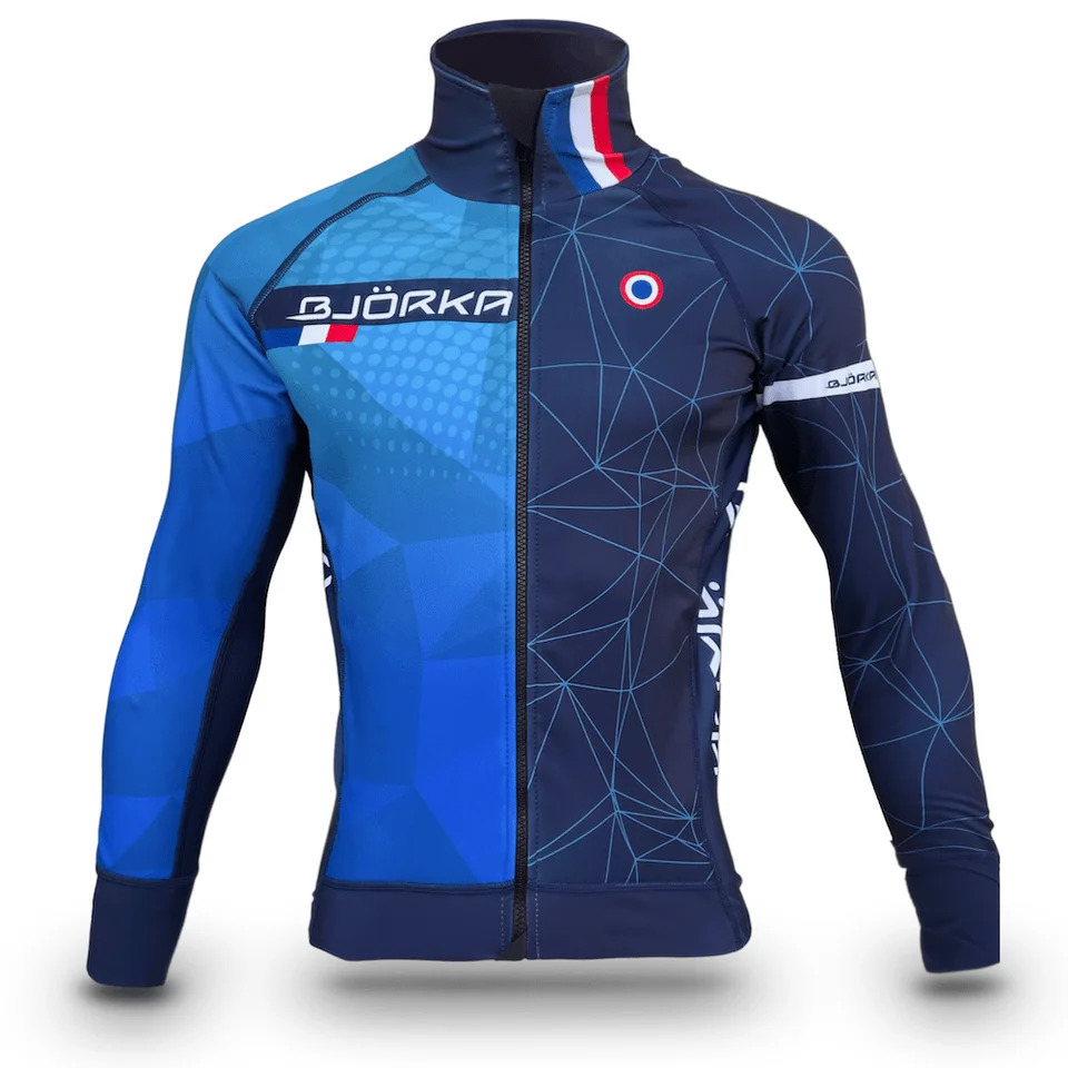 BJORKA winter cycling wool long sleeved shirt Chamarras De Hombres mens professional team cycling jacket with 3 back pockets 241022