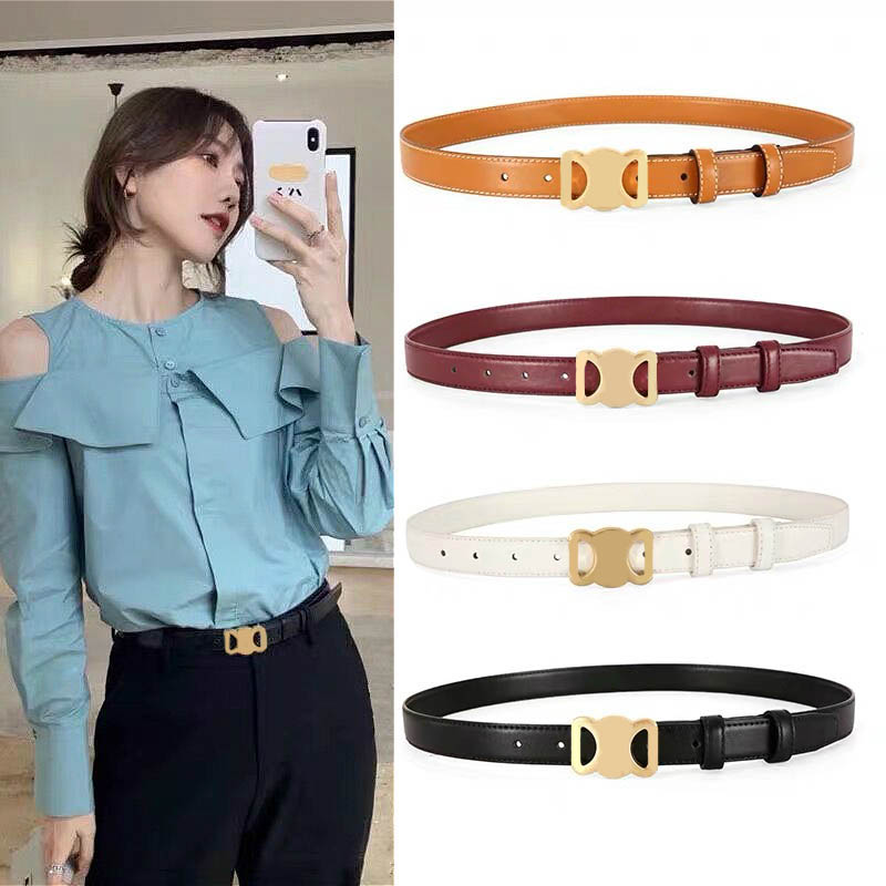 Women Designer Belt Womans Belts For Men Designer Ceinture Luxe Belts Simple Graceful Waistband Gold Buckle Genuine Leather Slim Fashion Designer Women Waistband