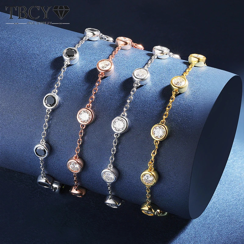TBCYD 4MM D Colored Bubble Bracelet for Women S925 Silver Laboratory Diamond GRA Certified Bracelet Exquisite Jewelry Gift 240929