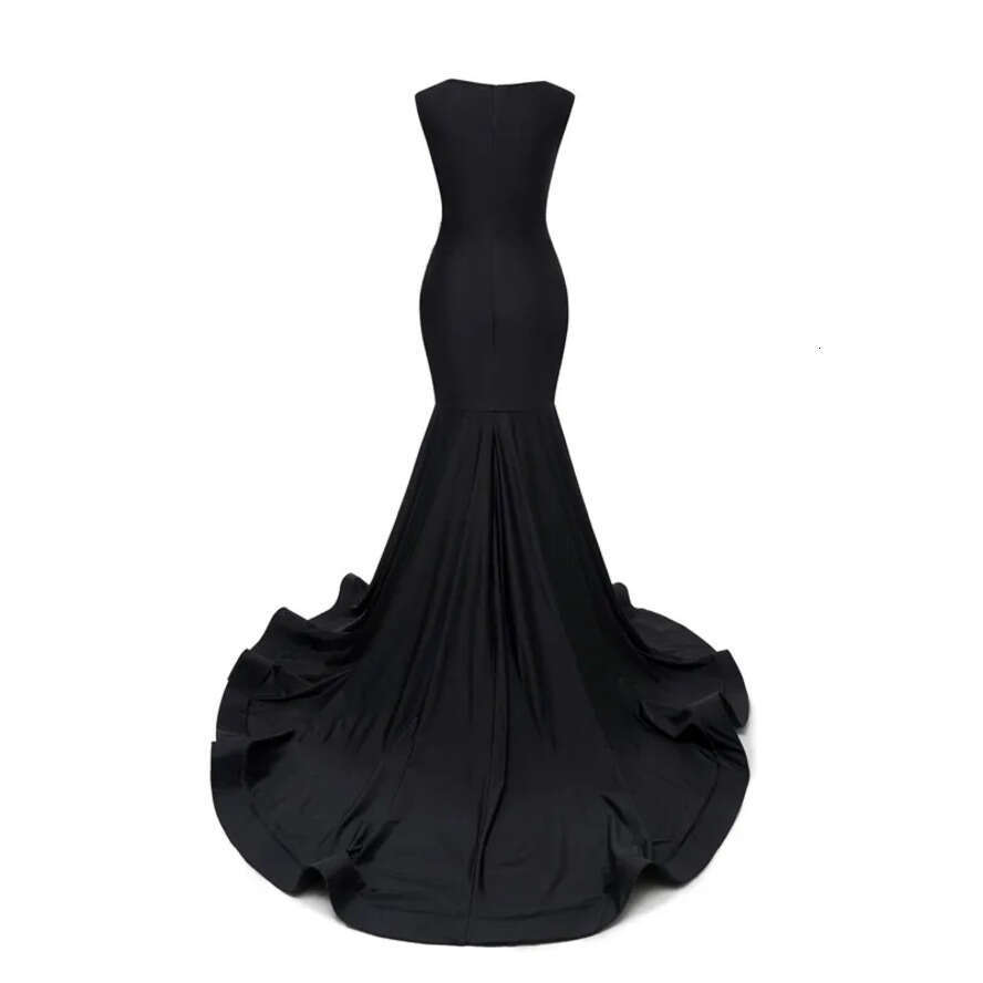 Photos Custom Made Real 2024 New Prom Dresses Royal Blue Black Bury Orange Sleeveless Mermaid Evening Gowns Women Special Ocn Wear Dress Bm3501