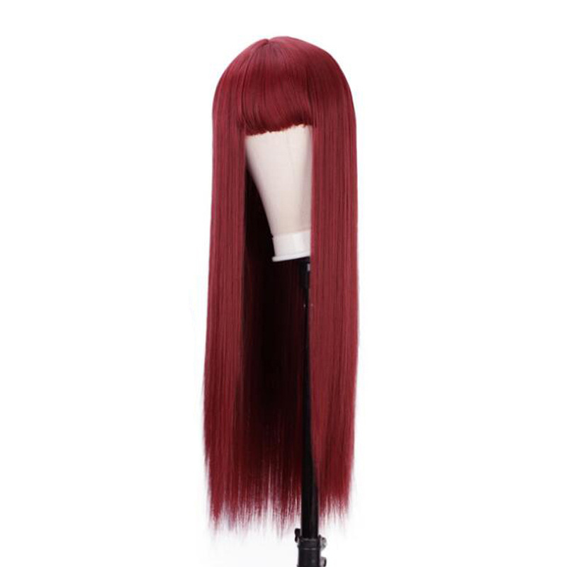 Wigs for women long straight hair European and American fashion dyed long hair chemical fiber wig