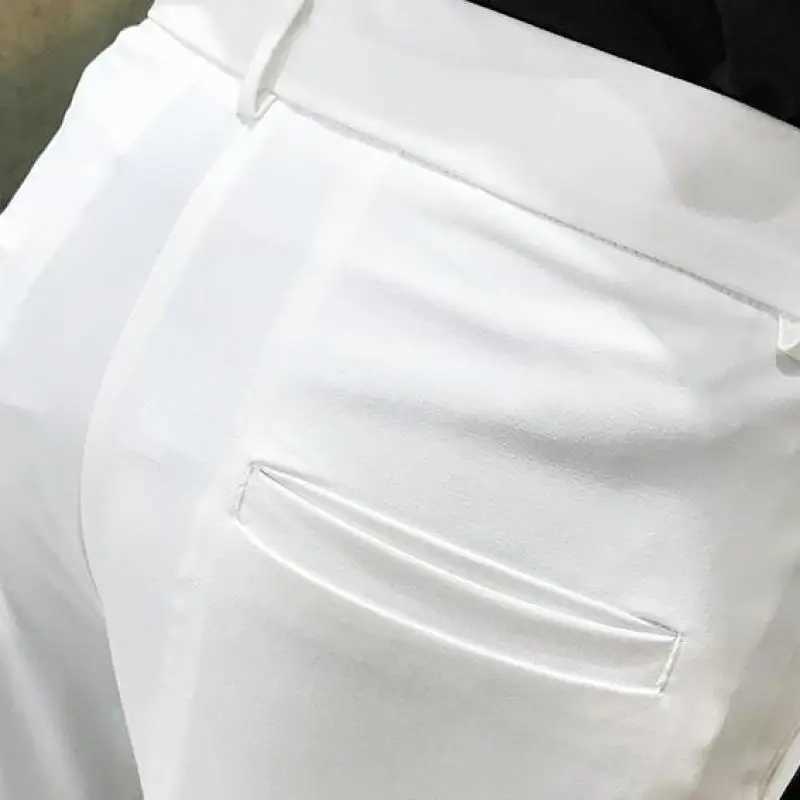 5 Colors Fashion Pants For Men For Suits Fashion Slim Fit Skinny Streetwear Plain Color Office Trousers Youth Suit Pants WeddingX241023