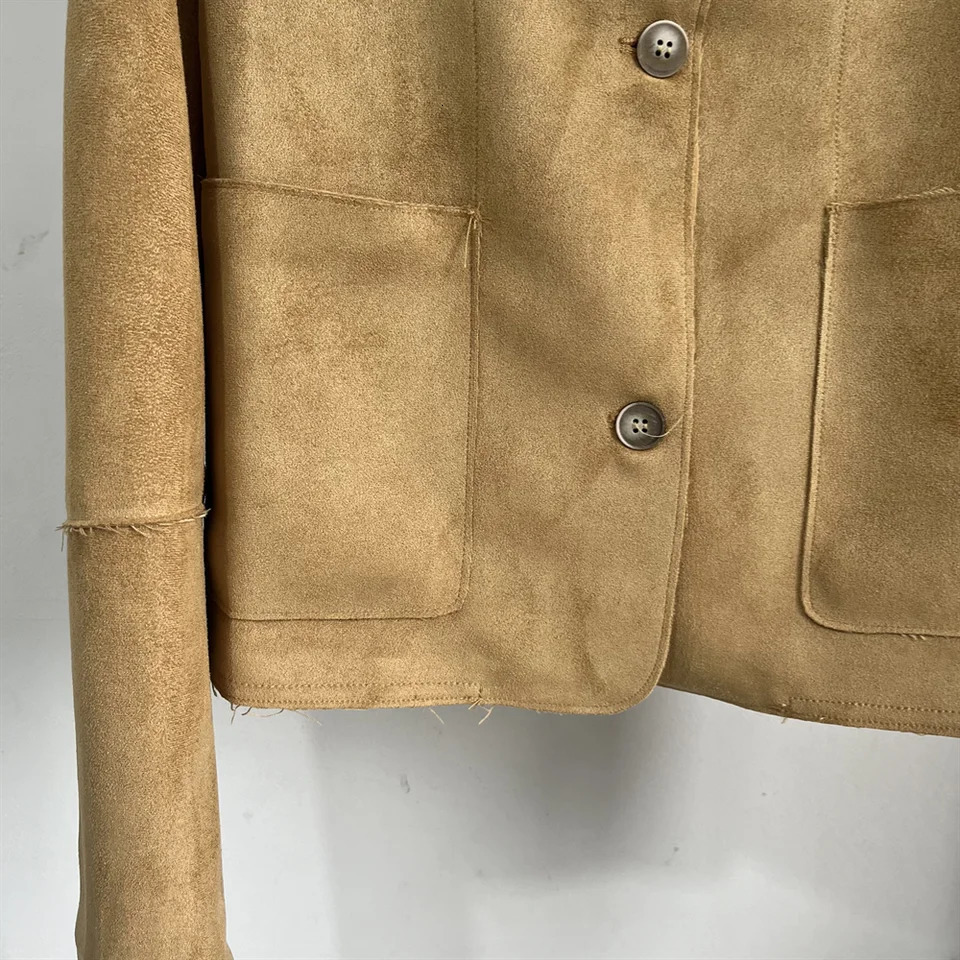 ZA Autumn Womens Fashionable Warm and Slim fit Casual Short Coat 241023