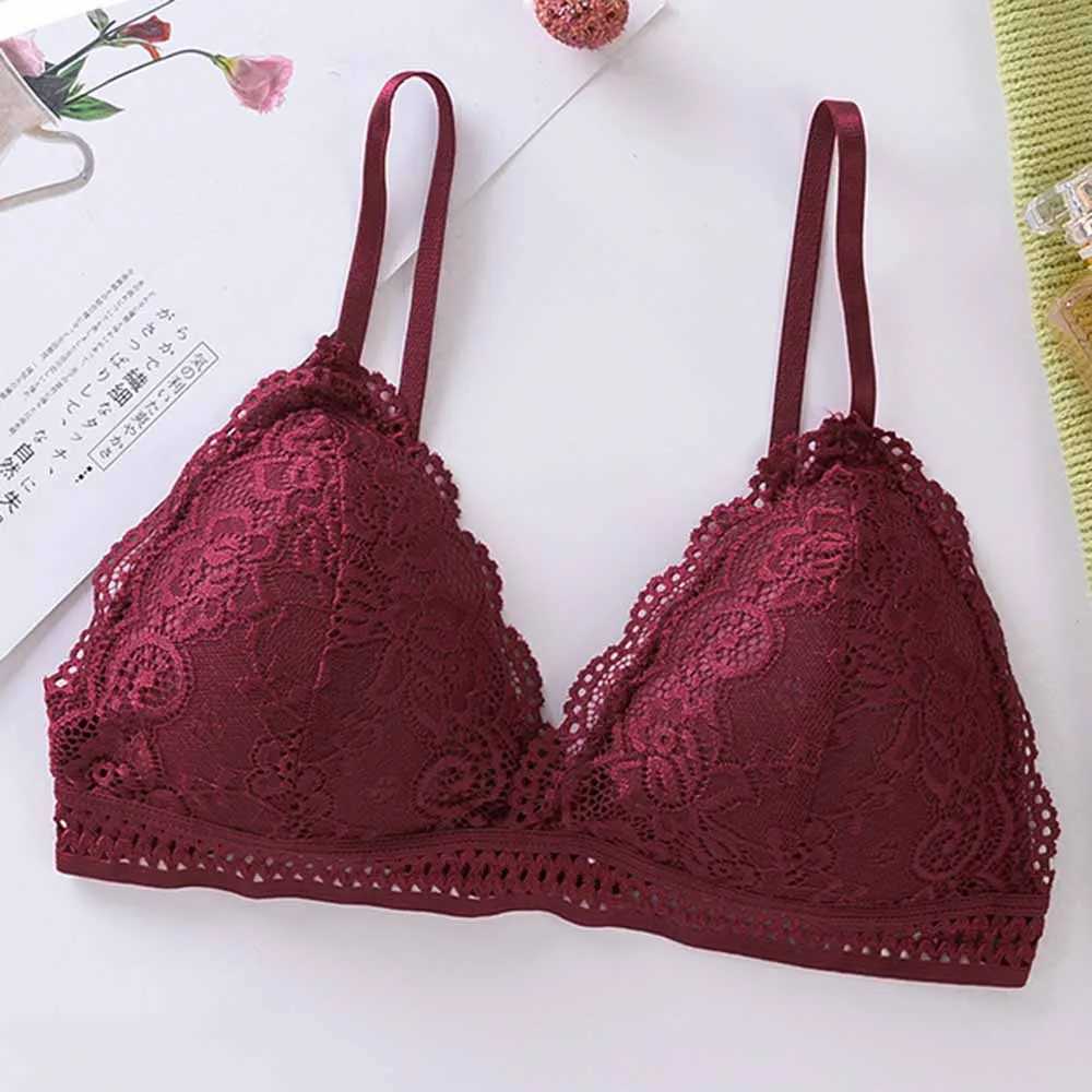 French Beautiful Back Bra WomenS Thin Lace Beautiful Back Bra No Steel Ring Sling Strap Small Chest Gather Up port BraX2410
