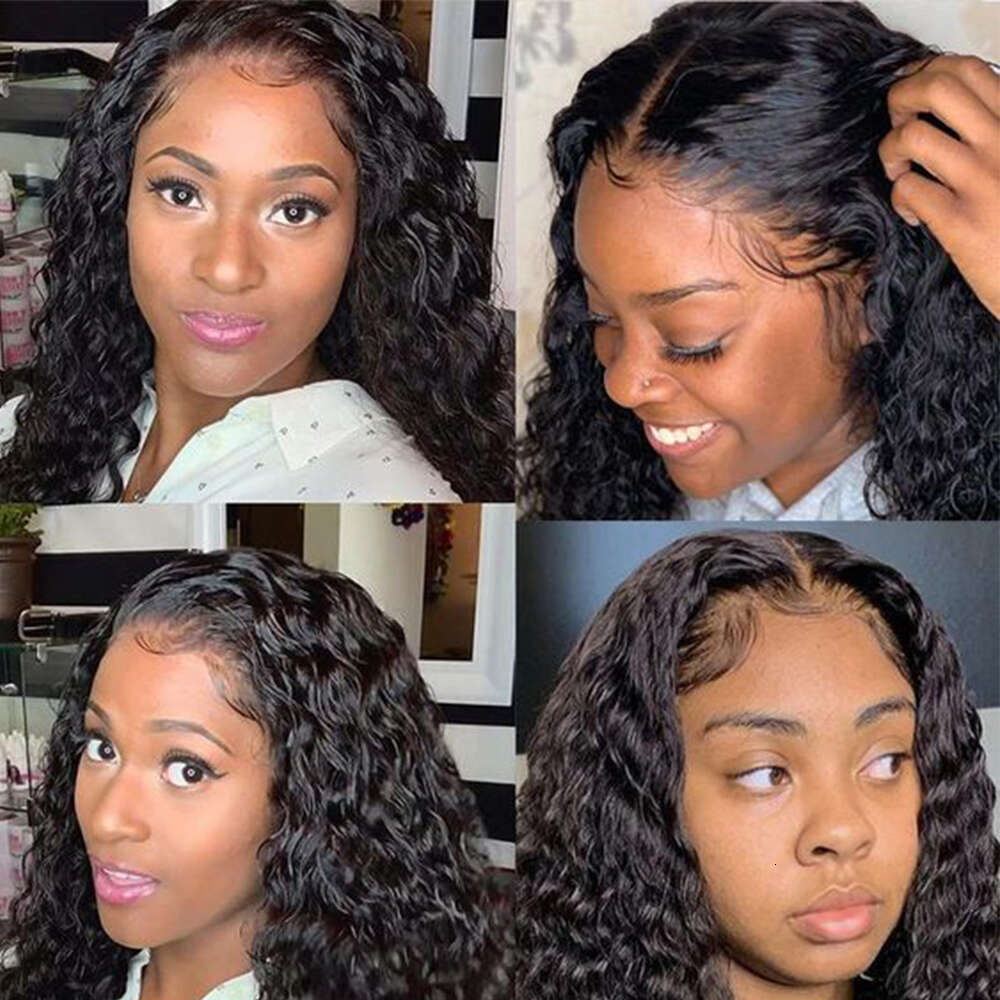 13x4 Brazilian Deep Wave Transparent Front Human Wigs For Women Pre plucked No Glue Precut Lace Wig Isee Remy Hair