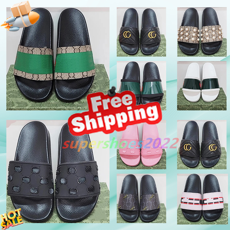 Designer Slippers Women Man Luxury Sandals Slides Leather Flip Flop Flats Slide 35-45