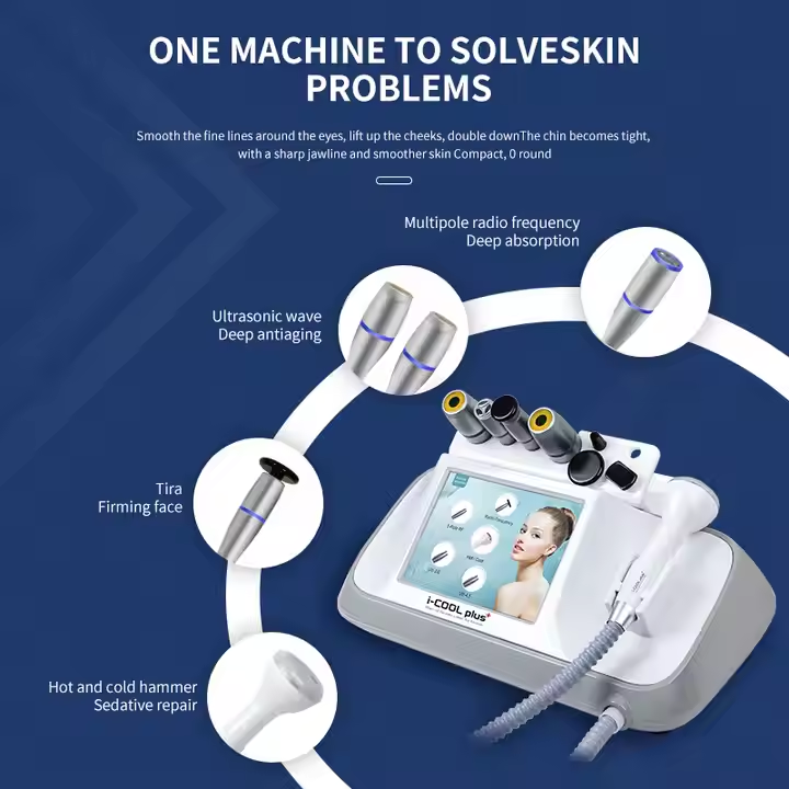 Ultrasonic Wave Focusded Skin Tightening Wrinkle Removal Device I Cool Plus Facial Firming Heat/Cool Calming Skin Rejuvenation Rf Face Lift Instrument
