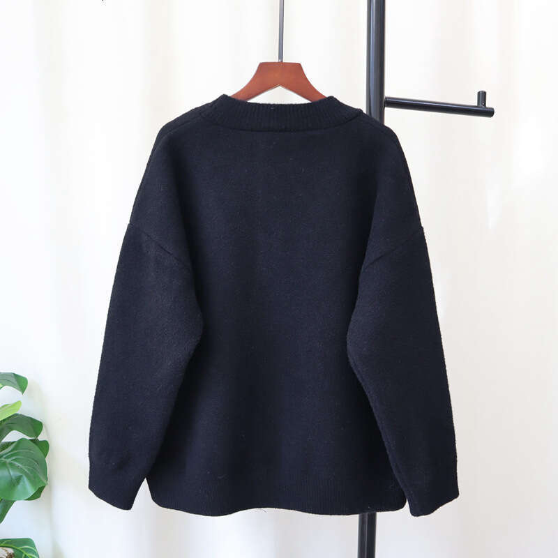 Denim Pockets Long Sleeve V-Neck Double-Faced Cashmere Single Breasted Women Winter Cardigan Coat Autumn