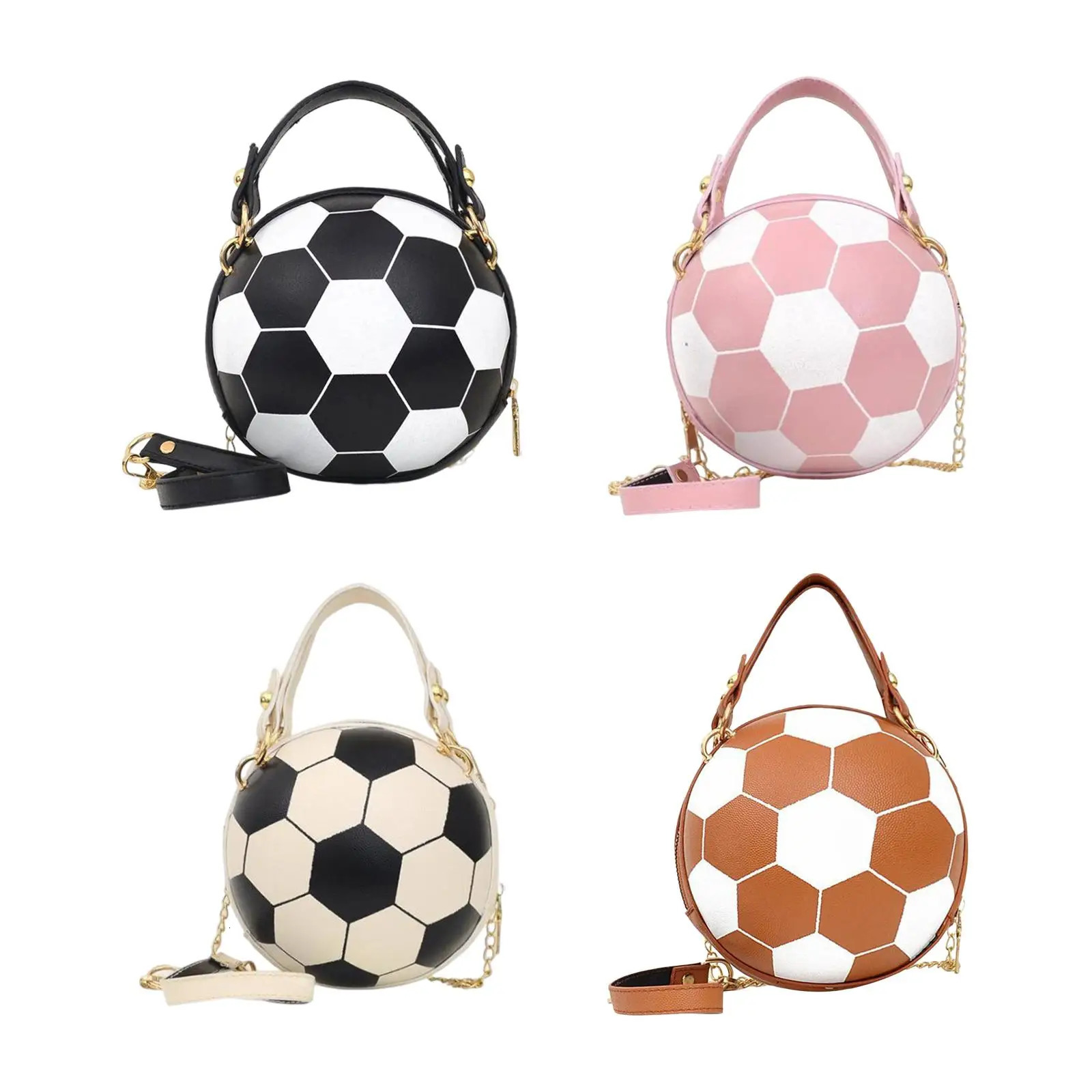 Womens football cross body bag circular handbag messenger bag PU shoulder bag makeup evening street casual mobile phone 241023