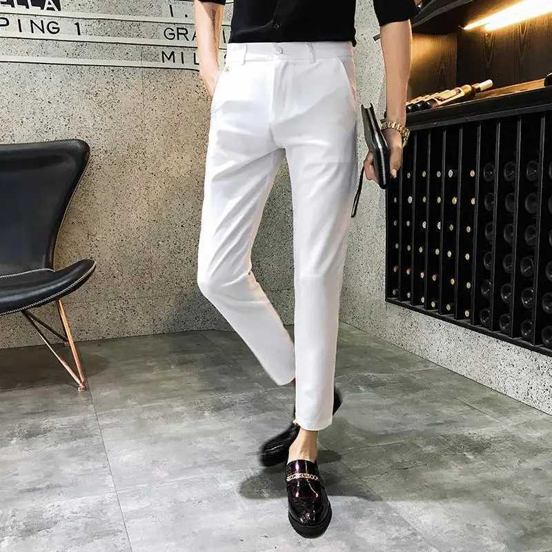 5 Colors Fashion Pants For Men For Suits Fashion Slim Fit Skinny Streetwear Plain Color Office Trousers Youth Suit Pants WeddingX241023