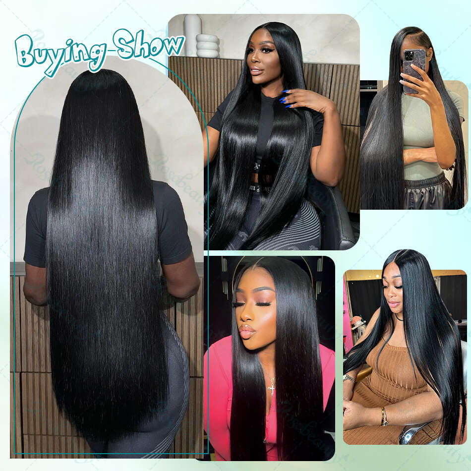 Inch Rosabeauty x HD Lace Frontal Wig Bone Straight Closure Glueless Wigs Human Hair Preplucked Remy For Women s