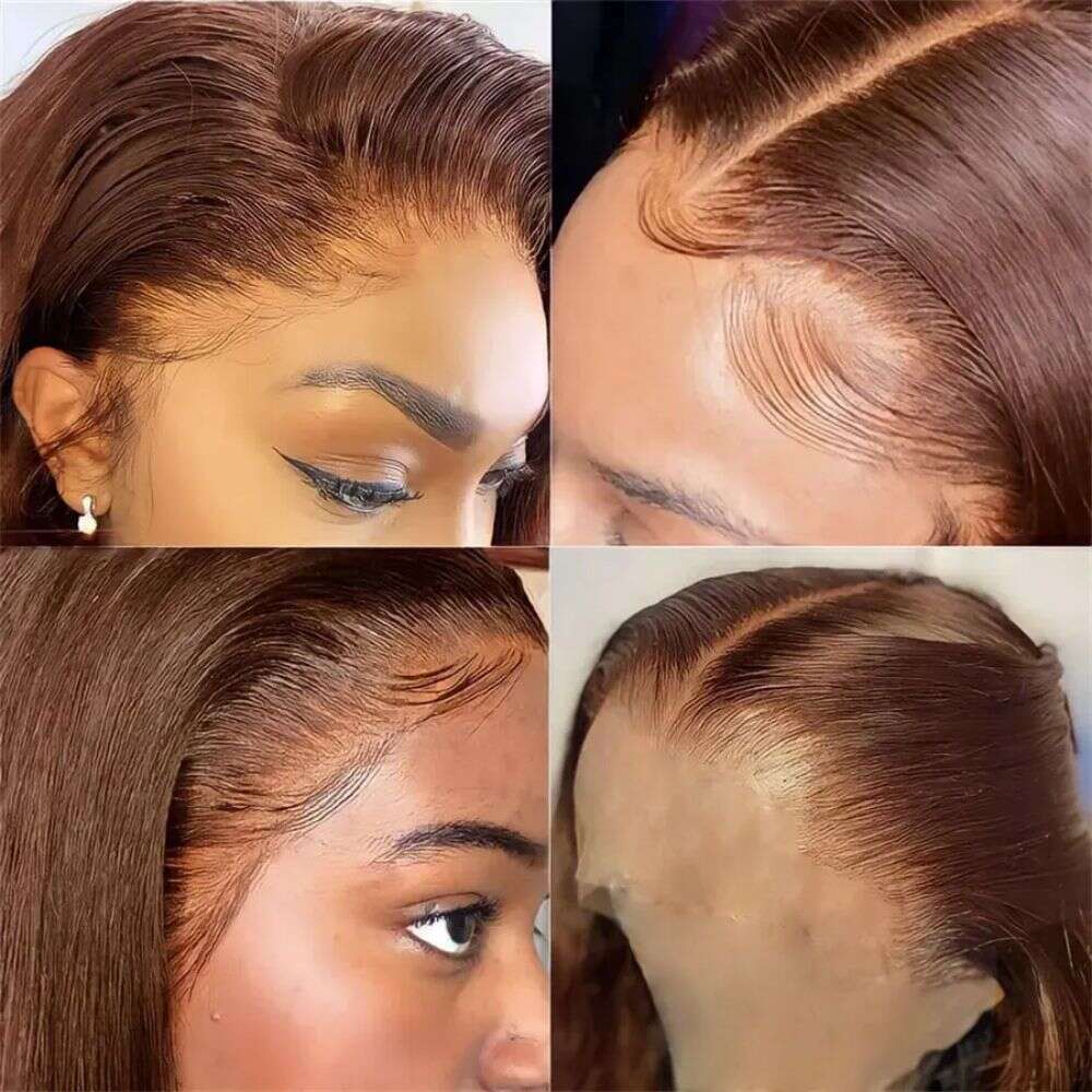 #4 13x6 HD Frontal 13x4 Straight For Women Chocolate Lace Front Wig Human Hair Brown Wigs