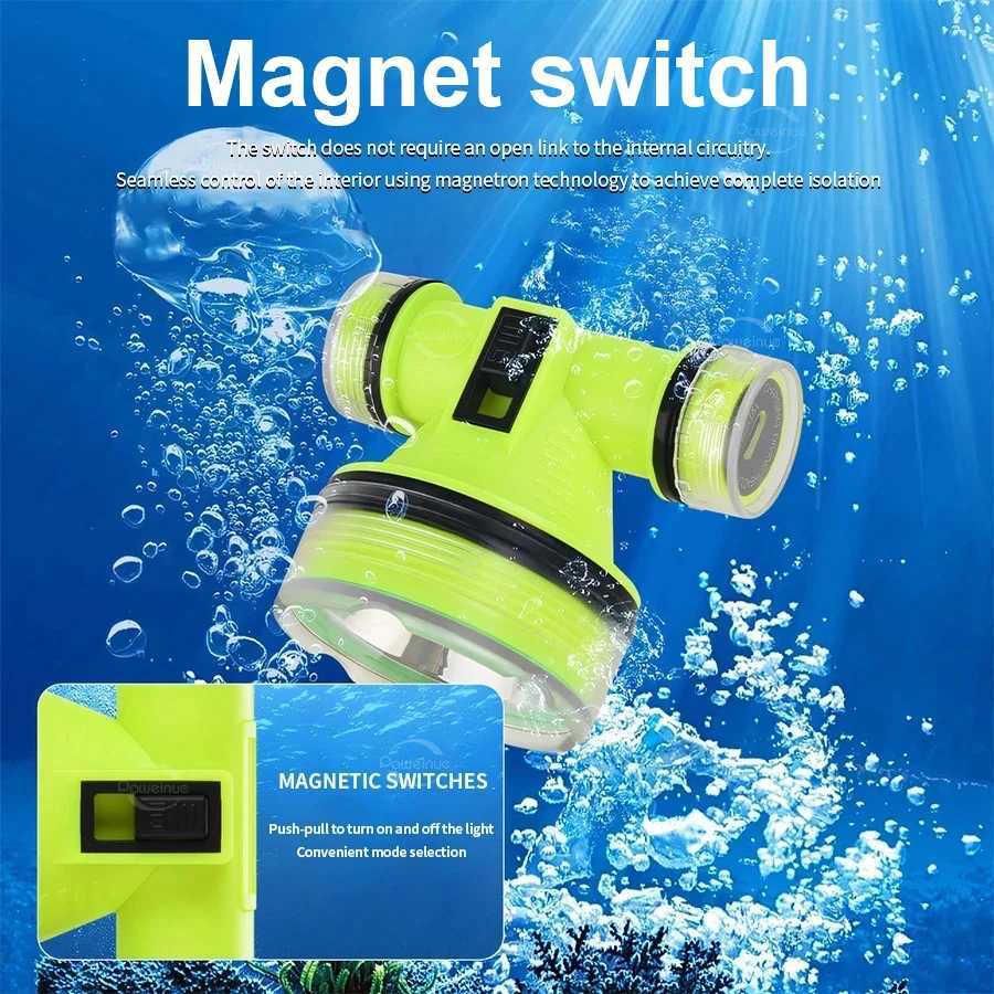 Profound Diving D Lamp Portab Rechargeab USB Diving 500M Underwater Light Diver Spearfishing Flash W241023