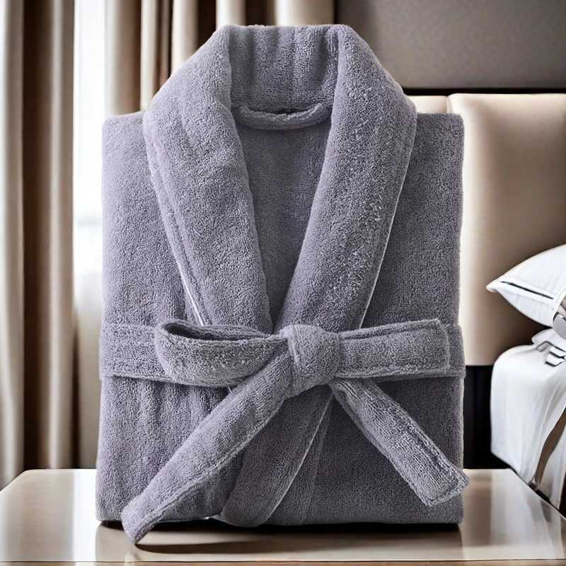 Mens Terry Fce Towel Bathroom Long Thick Warm Towel Dress Couple Home Bathrobe High Quality Winter W241023