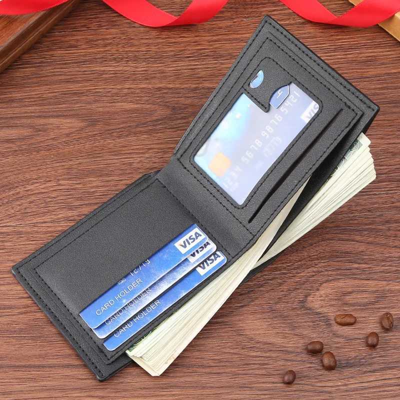 Mens wallet mens short wallet youth fashion level soft leather business wallet card holder wallet Z250411