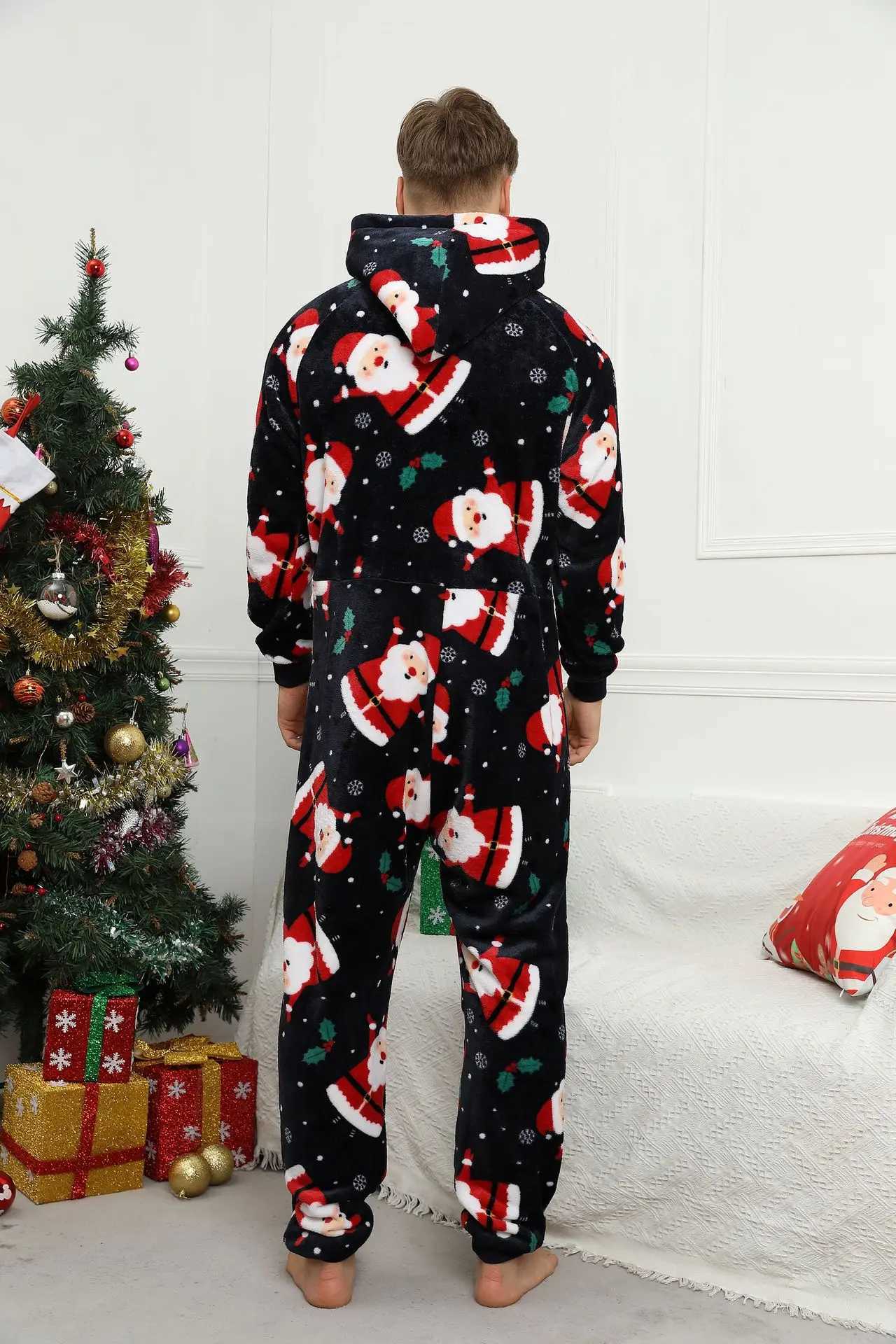 Mens luxury flannel long bathrobe winter bathroom warm kimono dress W241023