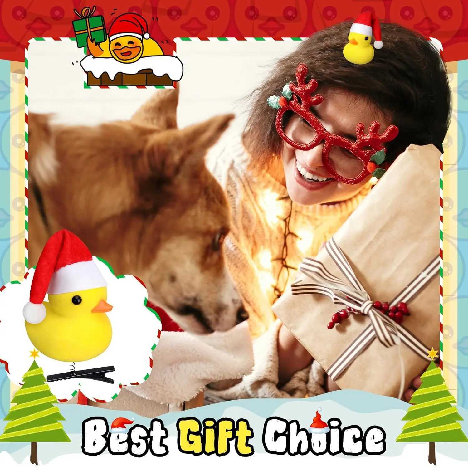 10-100 Pcs Christmas cap Duck Hairpin Clips Kawaii Cartoon Duck Hair Accessories for Women and Men for Christmas Party PropsX241022