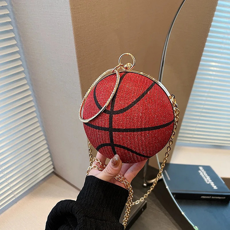 diamond basketball clutch bag suitable for womens football shapes wedding party wallets and handbags gold and silver evening bags 241023