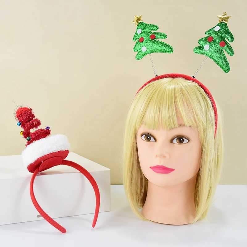 Christmas Headbands Cute Santa Snowman Elk Hair Band Christmas Decorations 2024 New Year Xmas Party Supplies Navidad Kids GiftsX241021
