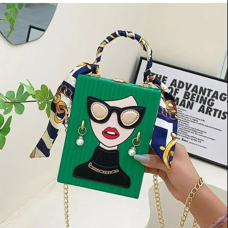Woman Purses and Handbags Beauty Women Shoulder Bag Scraf Pearl Decorated Party Bag Funny Clutch Bag Crossbody Bag 241023