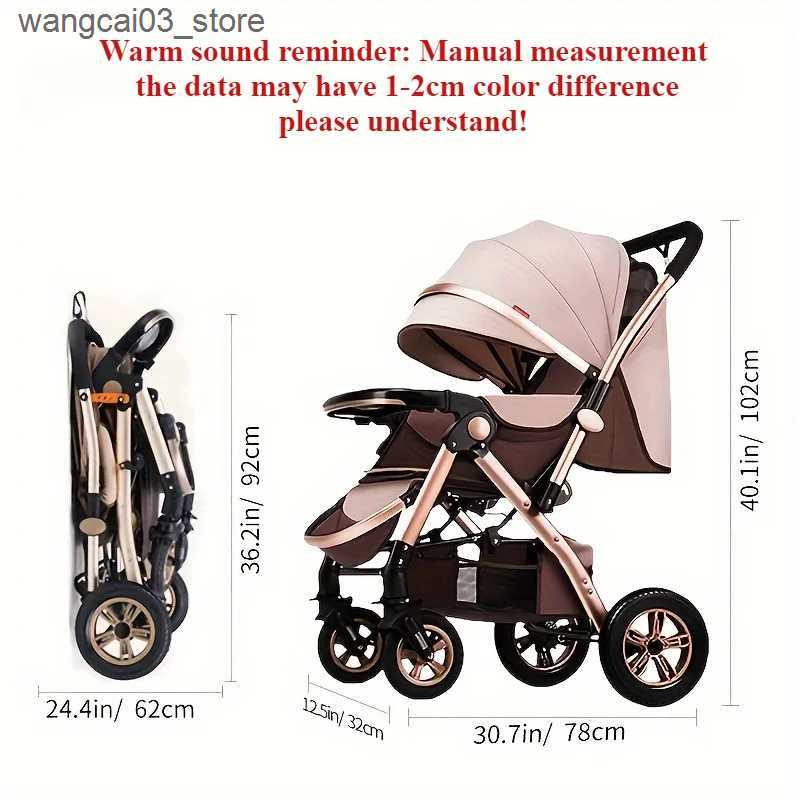 Strollers# Foldable Baby Stroller Sit Lie Portable 360 Swivel Front Wheel Trolley Cart Large Two-way Stroller with Sunshade for Infants L240910