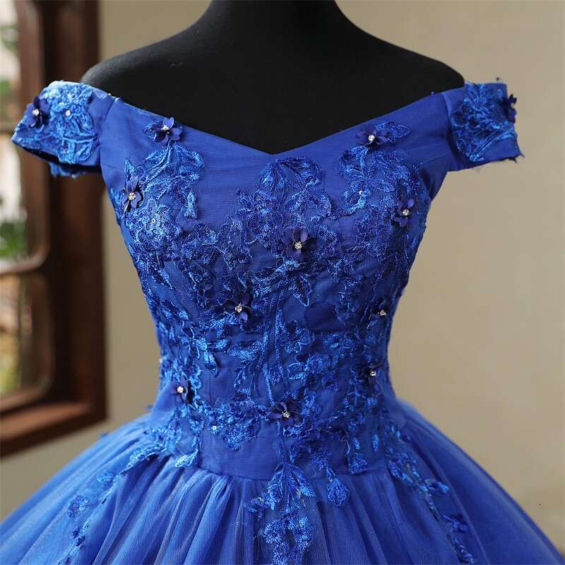2024 New Blue Quinceanera Dresses Sweet Wers Party Dress Lace Ball Gown Vintage Boho Vestidos Pluse Size Custom Color