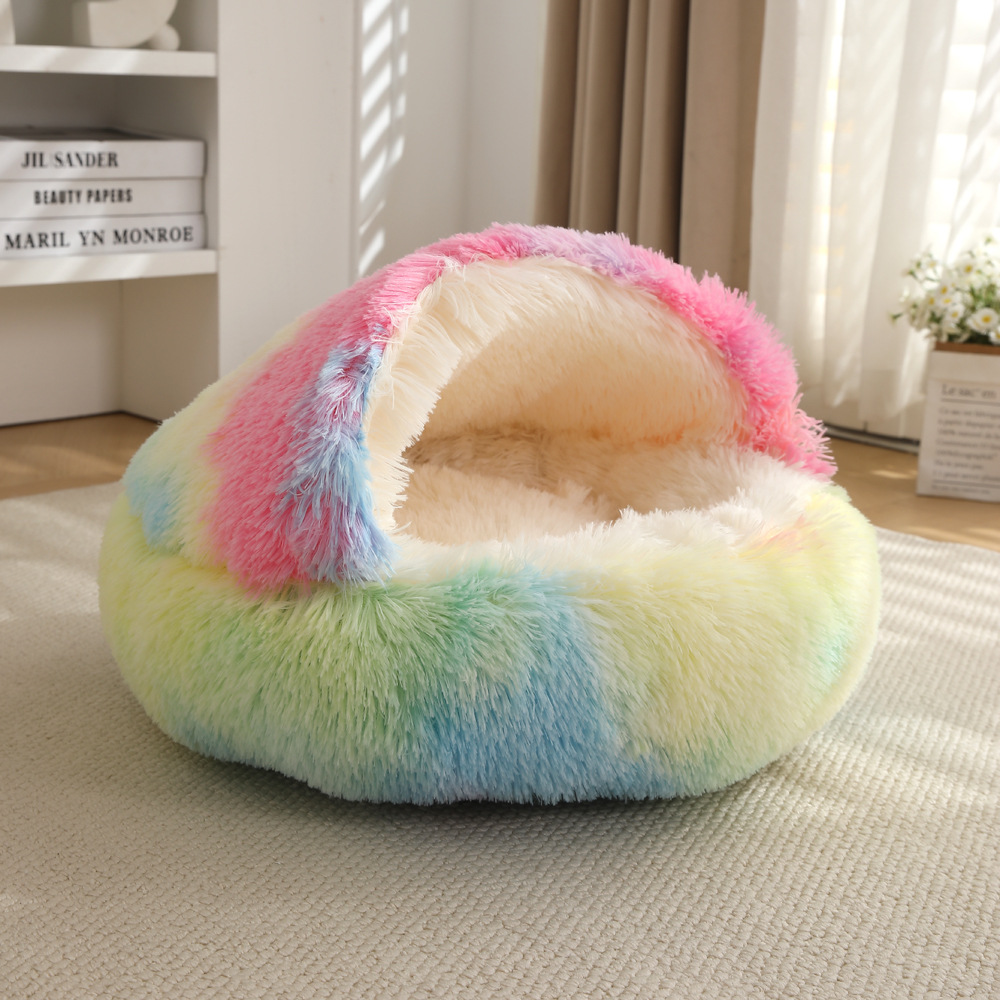 Pet supplies winter warm shell semi-enclosed cat kennel pet cat bed semi-enclosed dog kennel dog bed closed cat kennel wholesale