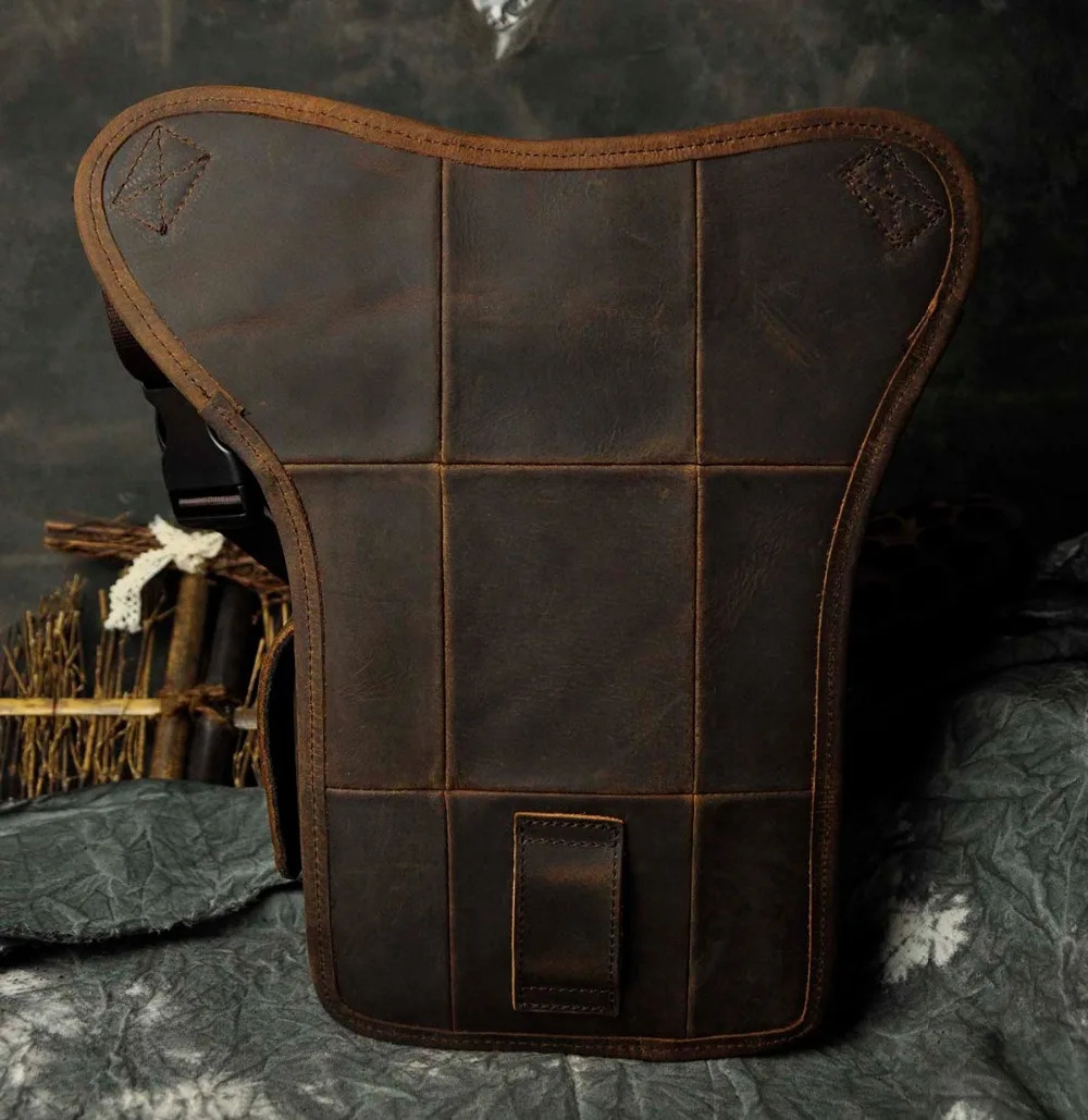natural leather mens retro coffee small belt messenger bag Fanny waist bag straight leg thick bag 3106 241023