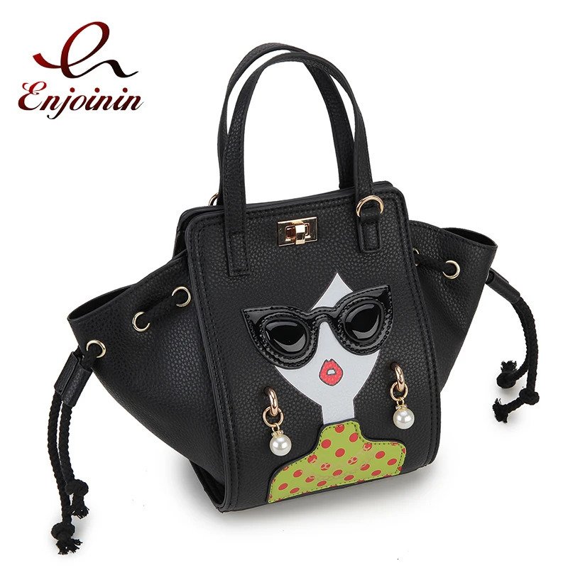 Funky Lady Face Purses and Handbags for Women Cartoon Pattern Female Shoulder Bag Top Handle Satchel Party Clutch Crossbody Bag 241023