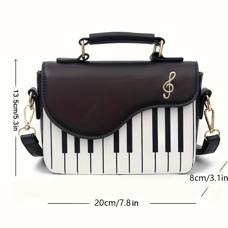Mini piano shaped novel bag cute cartoon horizontal bag womens fashionable handbag shoulder bag and wallet 241023