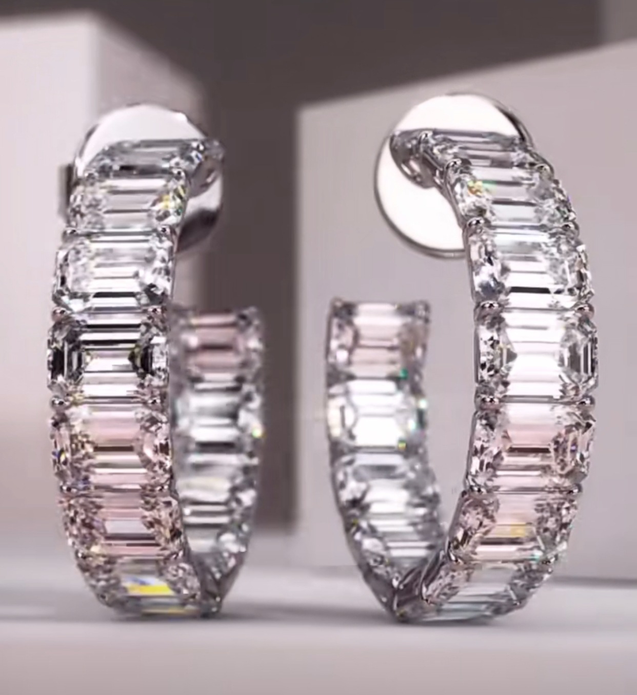 Sparkg Sterg Sier Emerald Cut White Cubic Zirconia Stud Earrings for Women